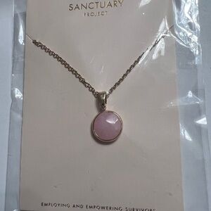 Nwt Sanctuary Project 18-20" Adjustable Necklace Rose Serenity Gold Pink Quartz